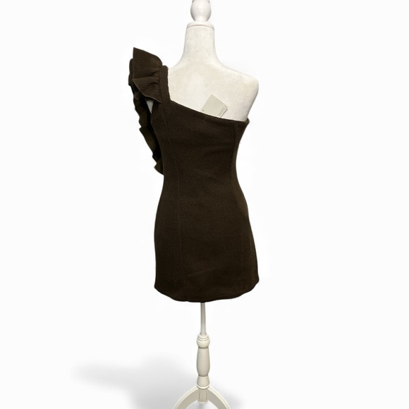 Ghospell One Shoulder Ruffle Ribbed Sweater Dress - Picture 6 of 17